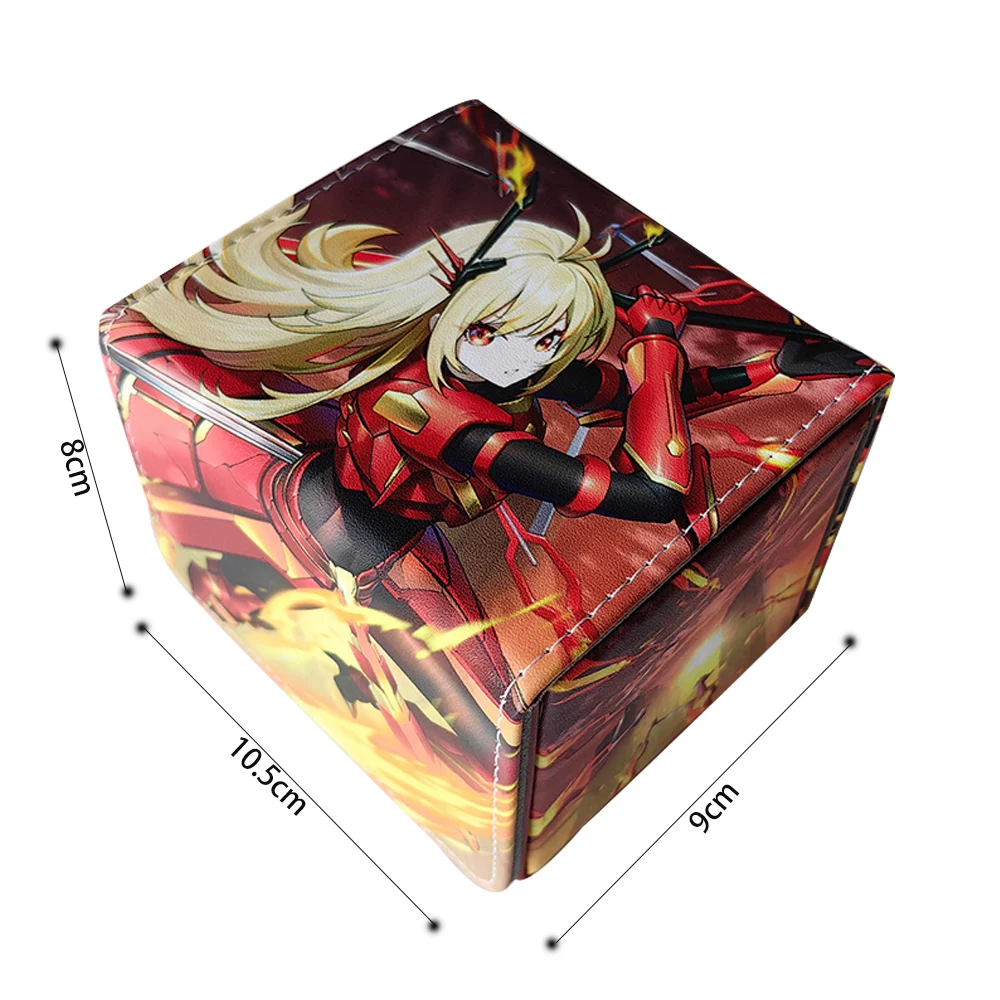 Caja de cuero para tarjetas de Anime Sky Striker Ace TCG, Protector para tarjetas, más de 100 tarjetas, estuche de almacenamiento para juegos para