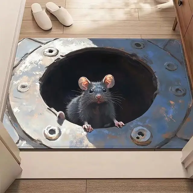 Endless Abyss Mouse Hole Printed Door Mat Vortex Deep Well 2D Printed Carpet Living Room Bedroom Entrance Decoration Floor Mat