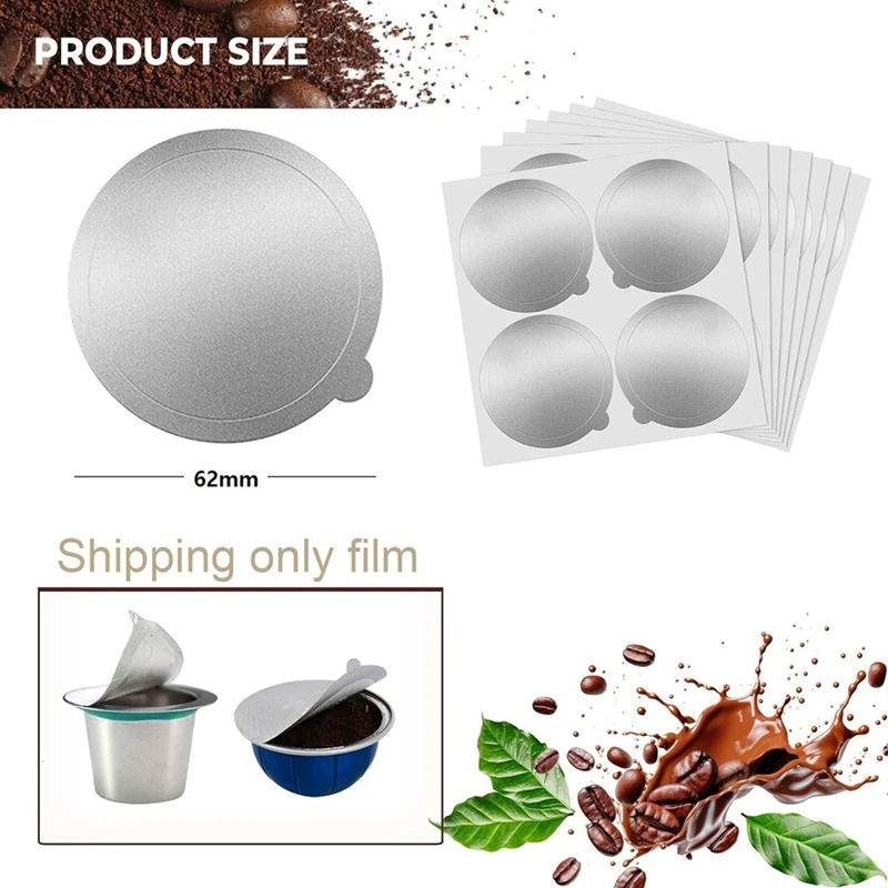 أغطية رقائق الألومنيوم لإعادة استخدام كبسولات نسبرسو ، فيرتوولين وفيرتوولين ، أغطية جراب قهوة قابلة لإعادة الاستخدام ، من من من من الخارج