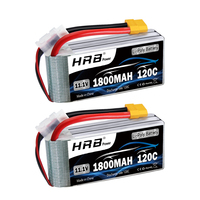 1/2pcs HRB 3S 11.1V 1800mah Lipo Battery 120C 3S RC Lipo With XT60 Connector for RC Car UAU Airplane FPV Drones