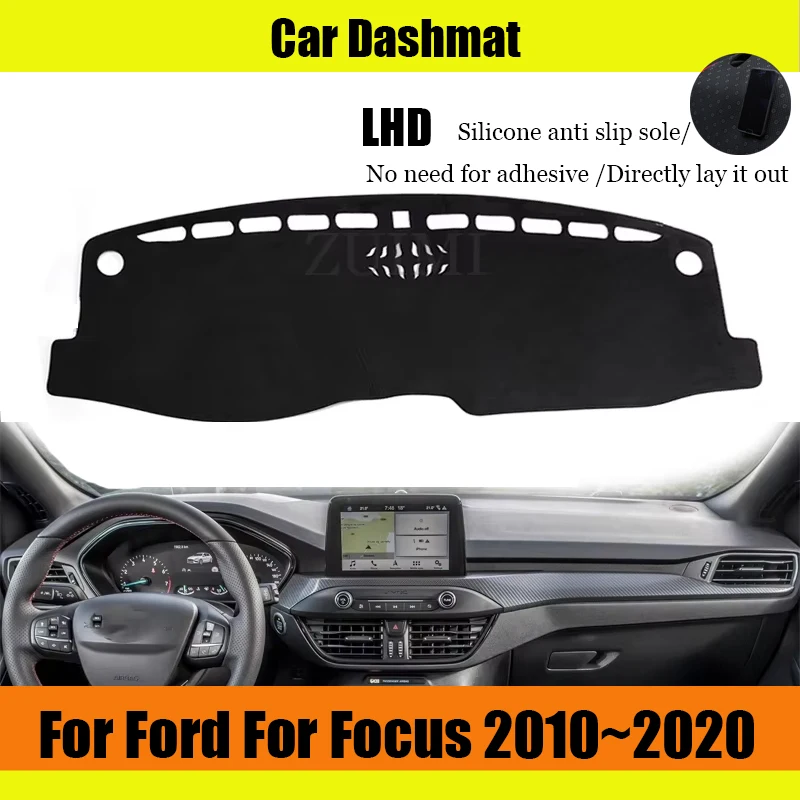 ZUIMI Dashboard Cover Dash Mat Dashmat For Ford For Focus 2019~2020 LHD Dash Board Cover Pad Sun Shade Dustproof Dedicated car