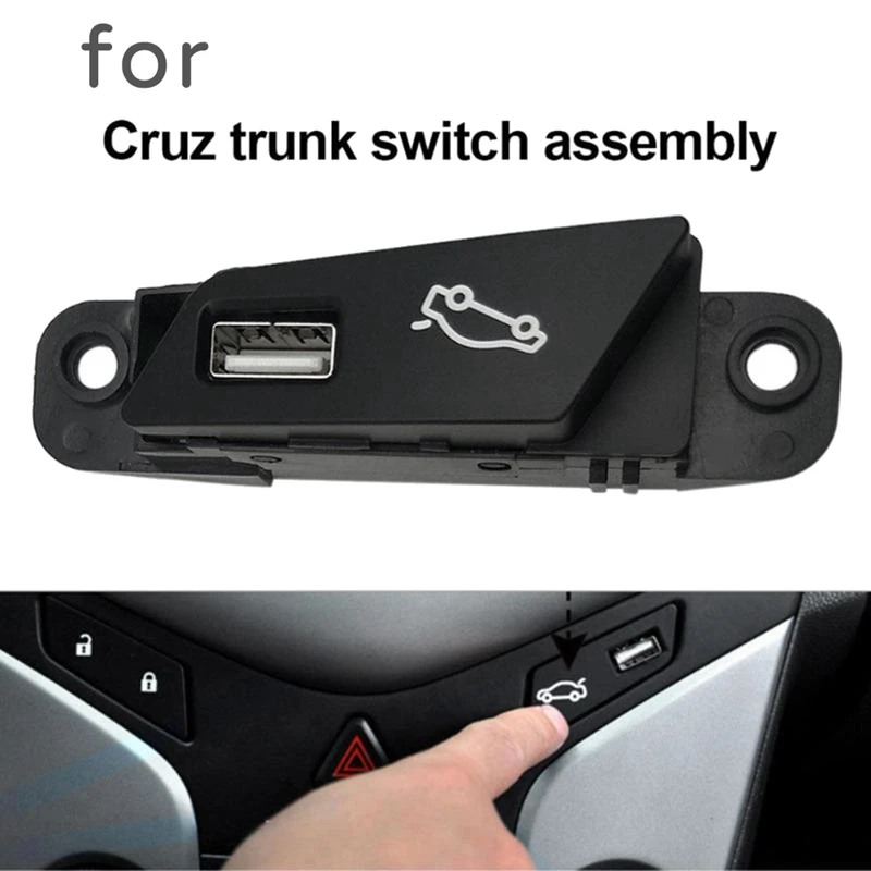 Car Trunk Switch Button With USB Port Assembly For Chevrolet Cruze 2009-2014 Rear Tailgate Open/Close Button Retrofit