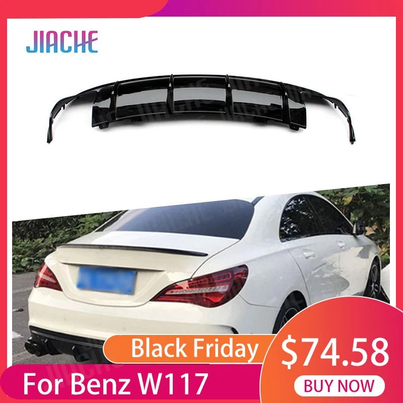 CLA Class Carbon Fiber Rear Lip Diffuser Spoiler For Mercedes Benz W117 CLA 180 200 250 260 CLA45 AMG Sport 2013 -2018 Gloss