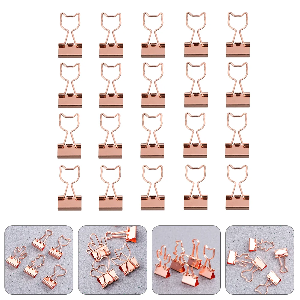 20 Pcs Gold Paper Clips Long Tail Office Binder Organizing Clamps Professional File