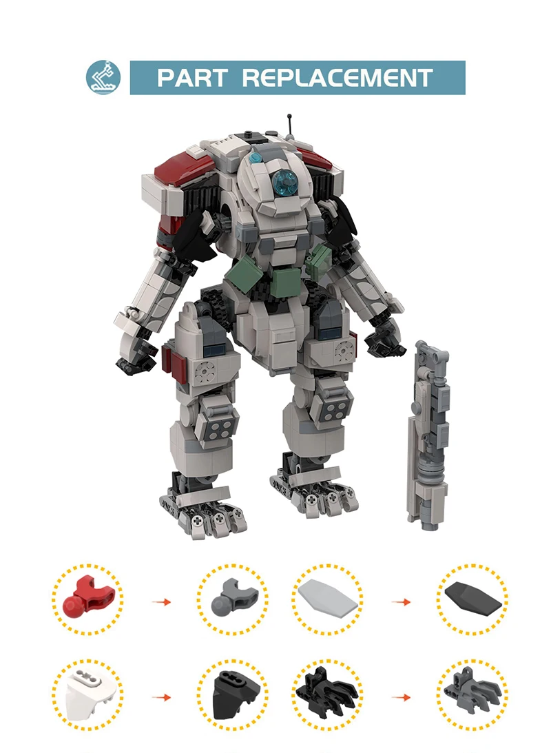 BuildMoc Titanfall 2 Scorch Titan Robot Building Blocks Set Battle Mecha Soldiers Bricks Game DIY Toy For Children Birthday Gift