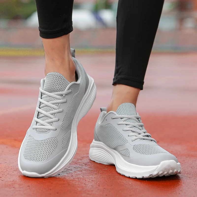 

Men's Sneakers Breathable Mesh Walking Shoes Lace Up Summer Male Flats Comfortable Man Casual Footwear Lightweight Shoes 39-46