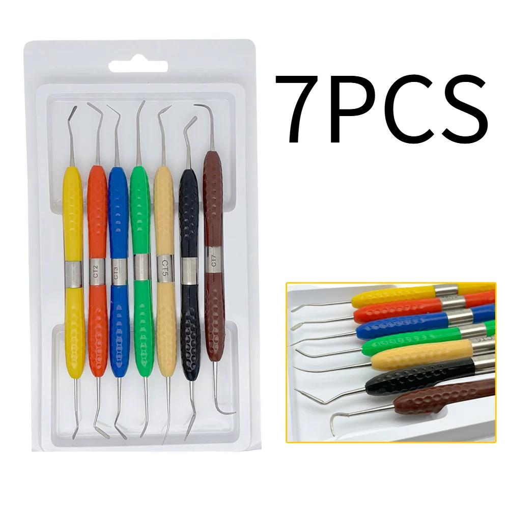1 szt./7 szt. Zestaw do estetycznej naprawy z żywicy dentystycznej, pasujący do nożyków do żywicy, plastikowych narzędzi modelarskich z silikonową rączką, narzędzia dentystyczne