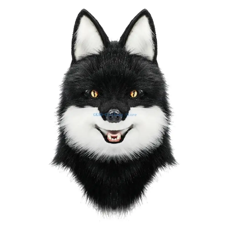 N0PE واقعية الذئب رأس القبعة قبعة تغطية كاملة التغطية لقبعة هالوين تأثيري #5