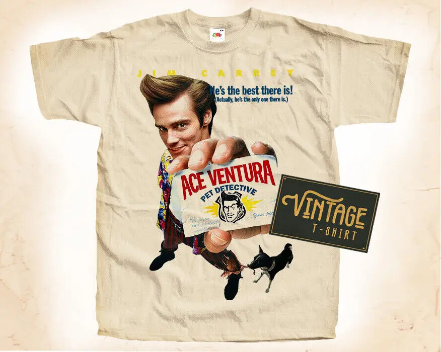 

Ace Ventura Pet Detective 1994 T SHIRT TEE Natural Beige 100% cotton Sizes S-5XL