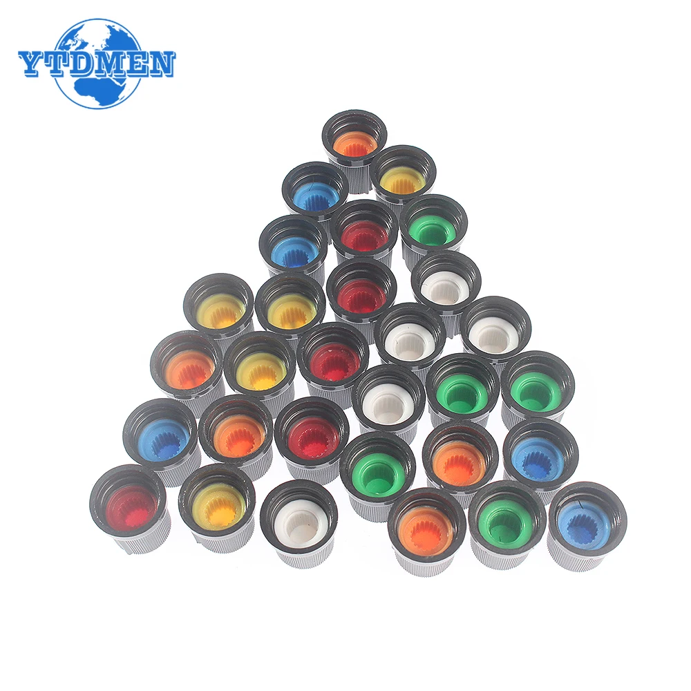 30pcs/6color WH148 Potentiometer Knob Cap(copper Core) 15x15MM 6mm Hole AG3 Yellow Orange Blue White Red Green 6color*5PCS=30PCS