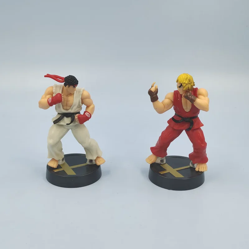 1pair 9cm cartoon Hoshi Ryu Action Figure Dolls kids Ken Masters model toy