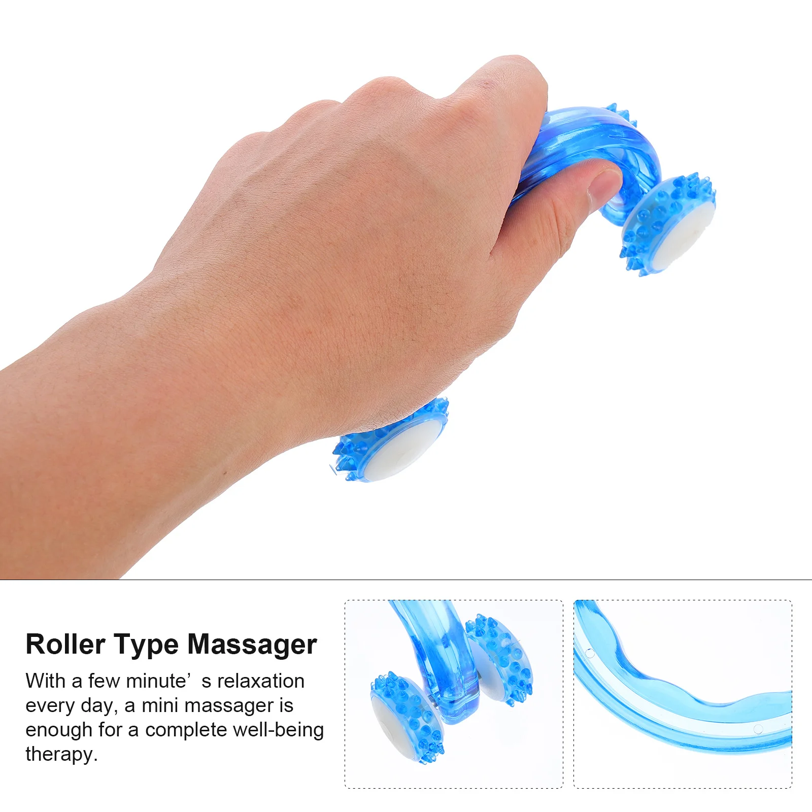 

2Pcs Roller Type Multifunctional Massager for Muscle Relaxing Stress Relief and Blood Circulation Practical Plastic Massager