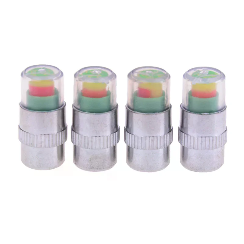 4PCS Detecting Pressure Indicator Tire Monitor Car Alarm Visible Caps