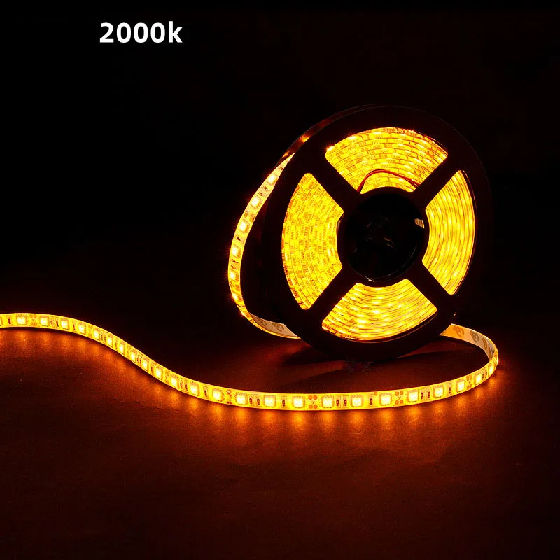 5m LED Flexible Soft Ribbon Strip Tape RGB 2000k 3000K Nature White 4500K 6500K Colored  Caravan Car Truck  Machine Home Outdoor