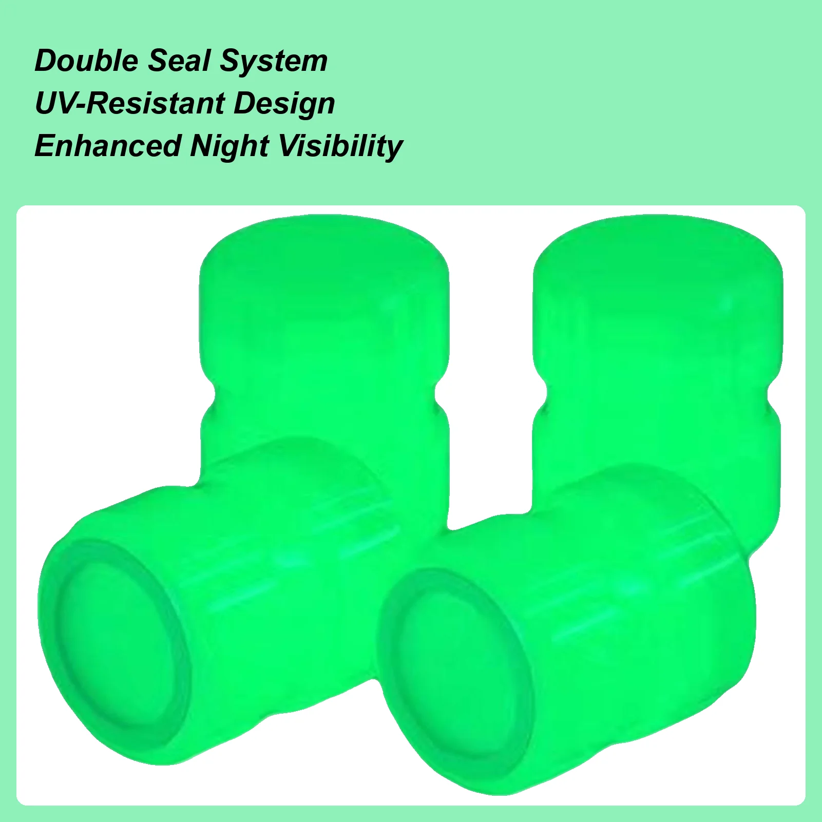 سيارة الإطارات صمام قبعات 4-قطعة UV غطاء للحماية أداة الإطارات قبعات الهواء للسيارات مركبة ليلة في الهواء الطلق المرآب الرياضة عجلة