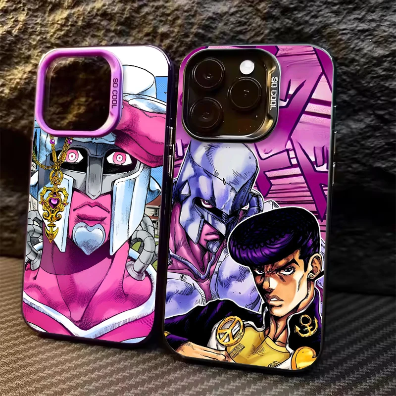 Чехол для телефона JoJo Adventure Higashikata Josuke для iPhone 11 Pro XS Max X XR 7 Plus 8 + SE 6 Luxury Art Colorful Silver Matte Back