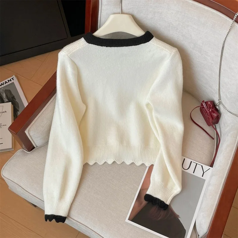 Women Autumn Simplicity Loose Solid Color Sweater Coat O-neck Long Sleeve Knitting Cardigan All-match Office Lady Knitwear Tops