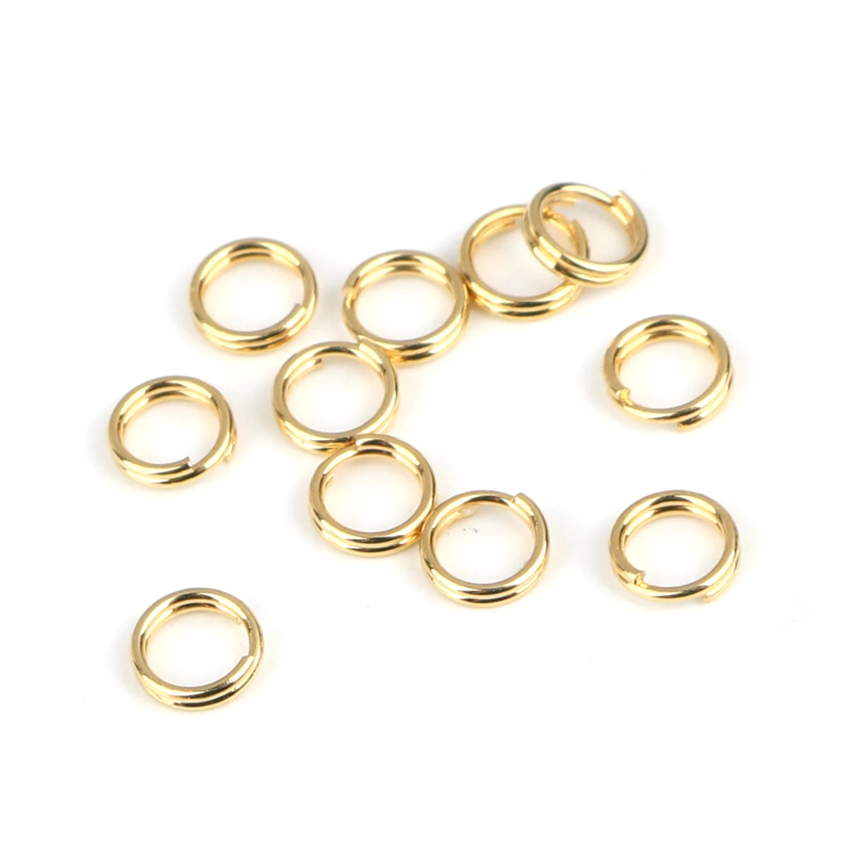 50PCs 4mm Dia. 304 ze stali nierdzewnej z podwójnymi otwartymi pierścieniami do skoków w kolorze złotym złącze z pierścieniem do robienia biżuterii