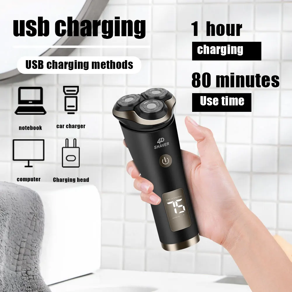 Neue 9D Elektrische Rasierer USB Auto-montiert High-power Ganzkörper Waschen Bart Messer Wiederaufladbare Rasierer haar schneiden maschine