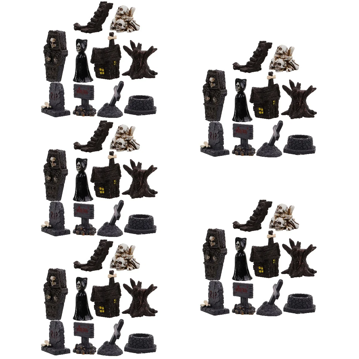 

5pcs 5 PCS Halloween Miniature Ornaments Decorations Small Resin Figures Crafts Statues