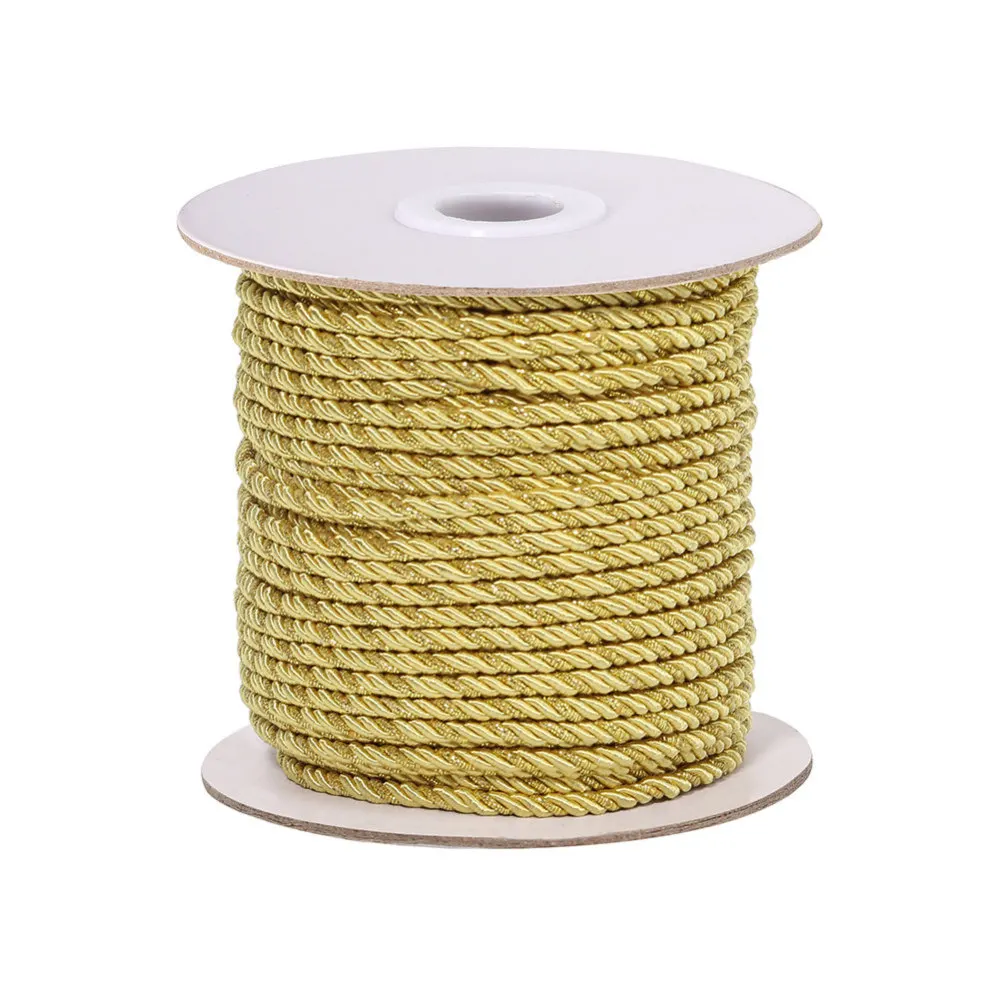 

Polyester Cords Milan Cords/Twisted Cords 3-Ply Gold 3mm about 35~37.18 Yards(32~34m)/roll