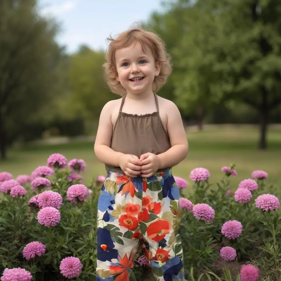 

Sanlutoz Fashion Summer Girls Pants Flowers Infant Long Pants Cute Cotton Kids Pants Holiday Style