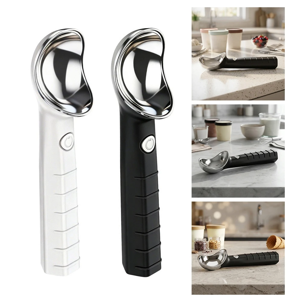 Heated Ice Cream Spoon Electric 70C Warm Spoon for Hard Ice Cream Gelato Sorbet Yogurt Rechargeable Stainless Steel