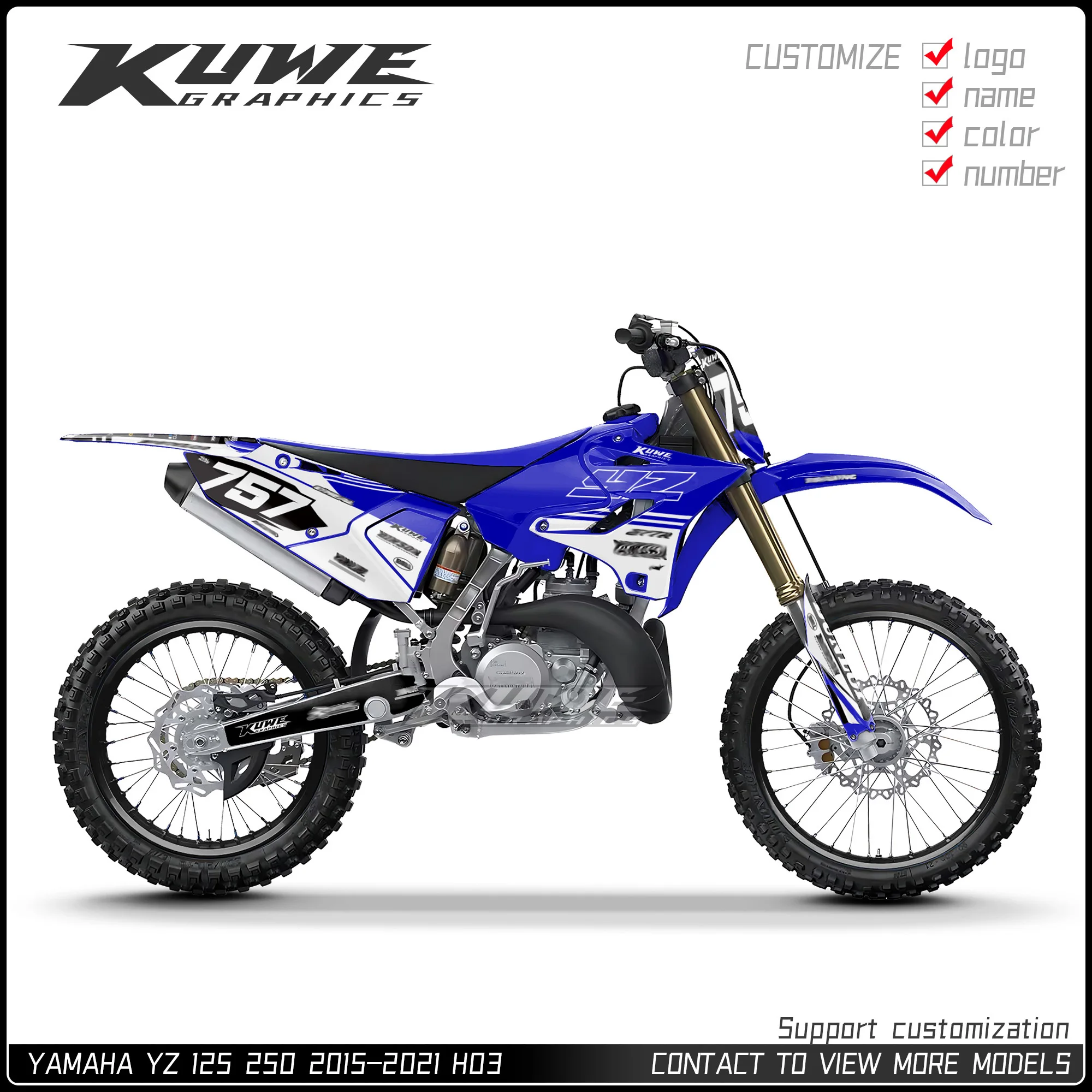 

Suitable for Yamaha Yz 125 250 2015-2021 Graphics Kit Decals Kit Sticker H03