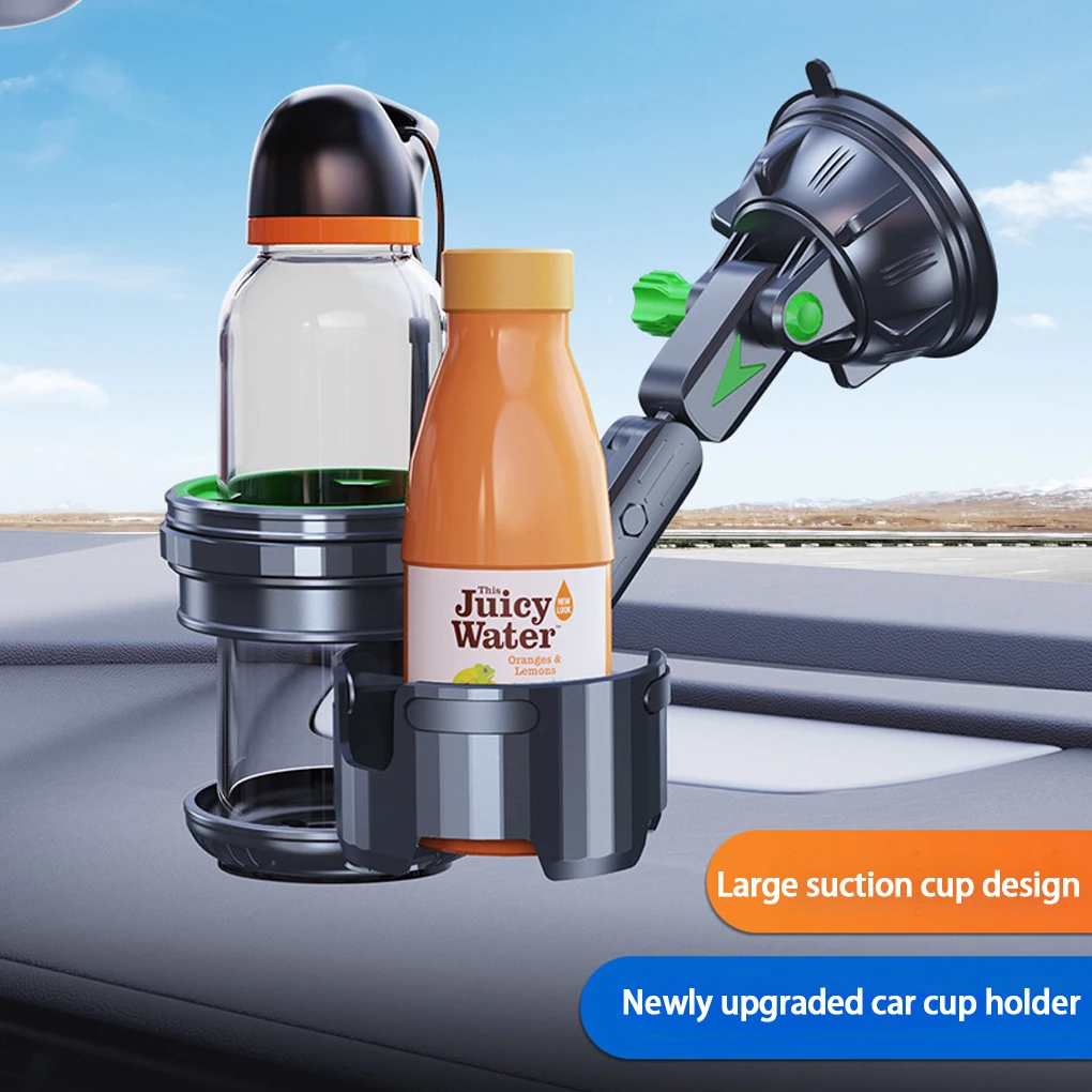 

Multifunctional Dual Cup Holder 2-in-1Strong Suction Rotatable Dashboard Cup Holder No-Slip Car Beverage Holder for Vehicles