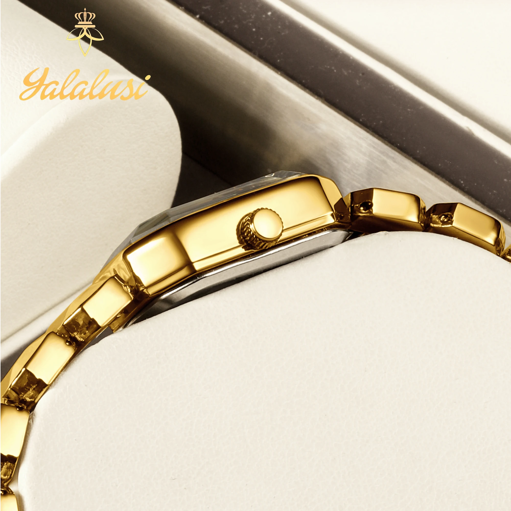 YaLaLuSi Elegant Women's Quartz Watch Gold-Plated Craftsmanship Durable Watch Box Fashionable Casual Women's Gift