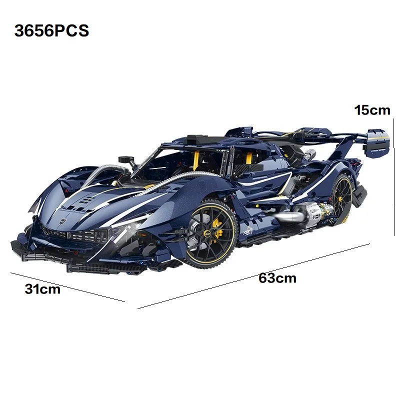DIY Puzzel Speelgoed Verjaardag Kerstcadeaus 10641 Technische Blauwe Voertuigen MOC Super Sprots Auto Model Bouwstenen Bakstenen