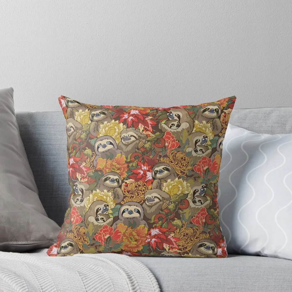 

Because Sloths Autumn Throw Pillow Plaid Sofa Christmas Pillow Covers ornamental pillows