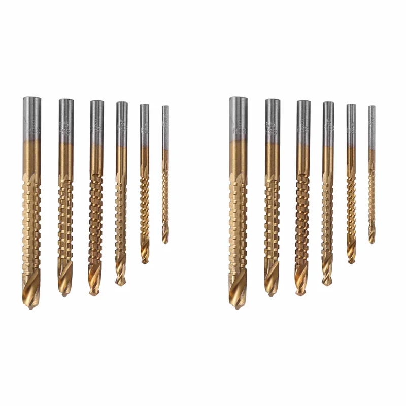 A19F-12 Pcs HSS Milling Drills Set Wood Drill Bits Drill Set For Wood Metal K075