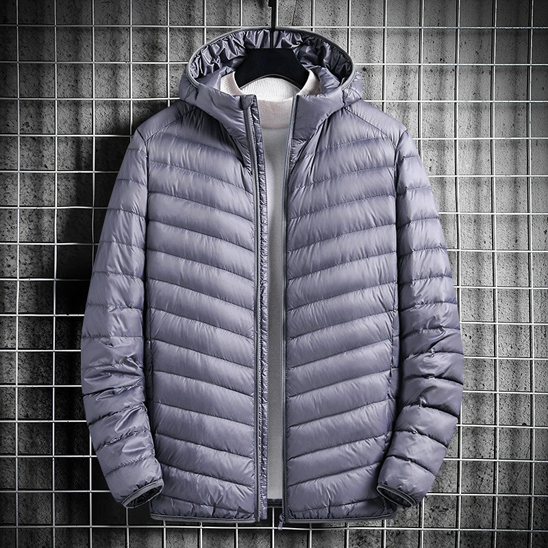 Abrigos acolchados ultraligeros para hombre, chaqueta acolchada de plumón de pato blanco, moda coreana, primavera e invierno, novedad de 90%