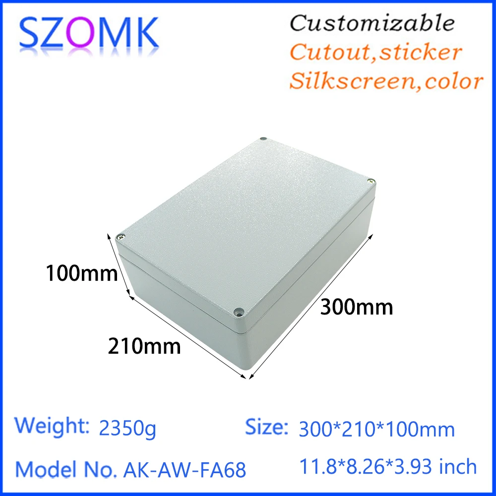 300x210x100mm Aluminum Waterproof Box Electronic Device Enclosure Aluminum Diecast Weatherproof Junction Box