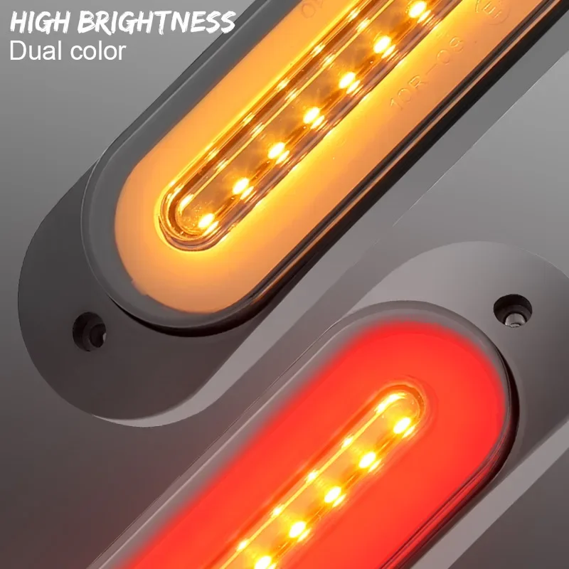 3 in 1 Truck LED Tail Brake Light Flowing Turn Signal Lamp DRL 68led Red Amber Stop Warning Lamp For Car Trailer ATV SUV 12V 24V