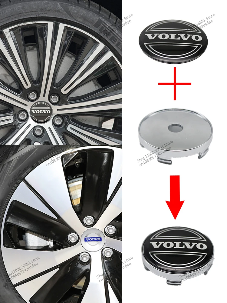 4 stücke 56/60mm Auto Rad Center Hub Cap Aufkleber Radnabe Abdeckungen Für Volvo Rdesign T6 AWD C30 C70 S40 S60 S70 S80 S90 V40 XC70