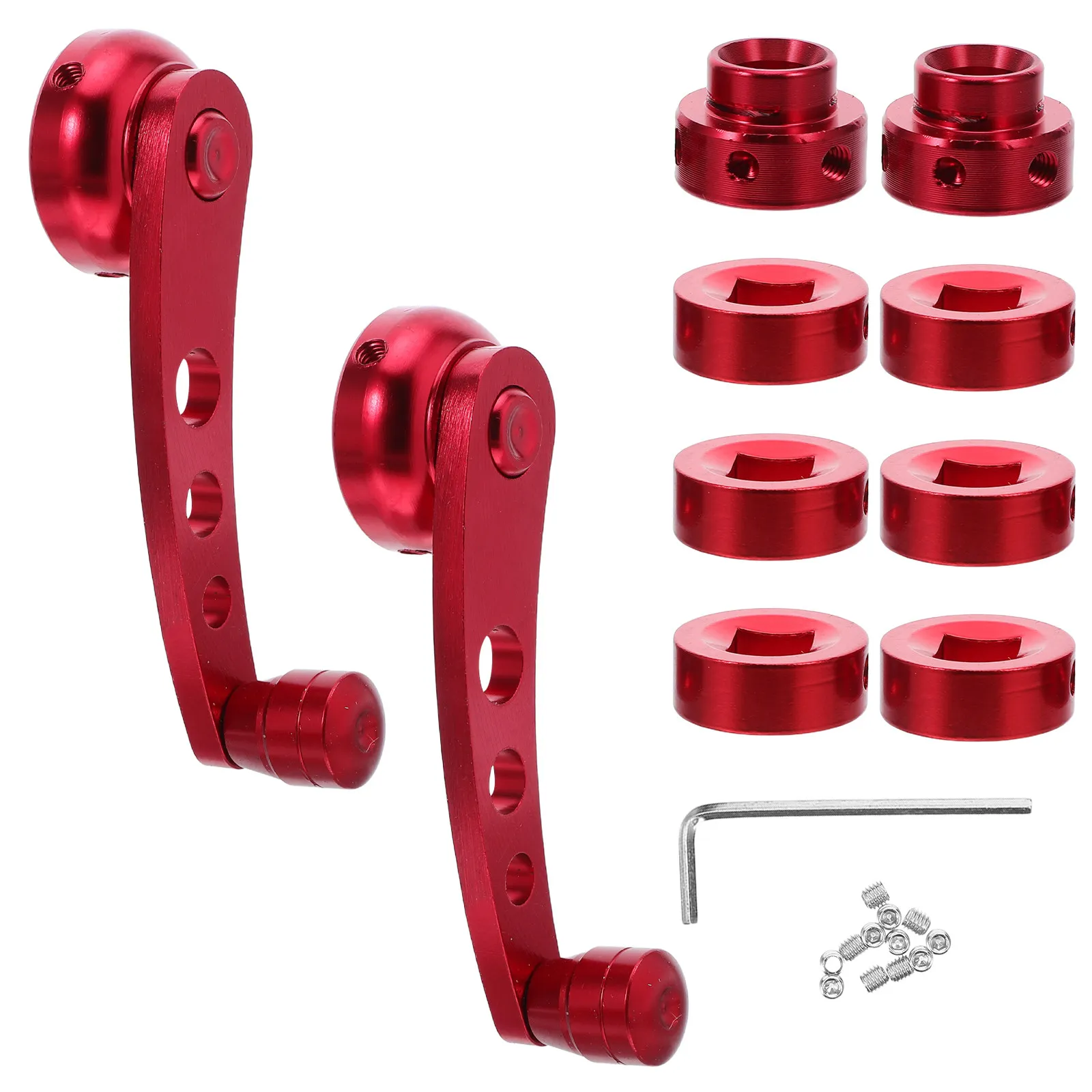 

1Set Universal Car Window Shake Handle Aluminum Winder Crank Rocker Left Right Pair for Manual Doors Includes Retainer Clip 3