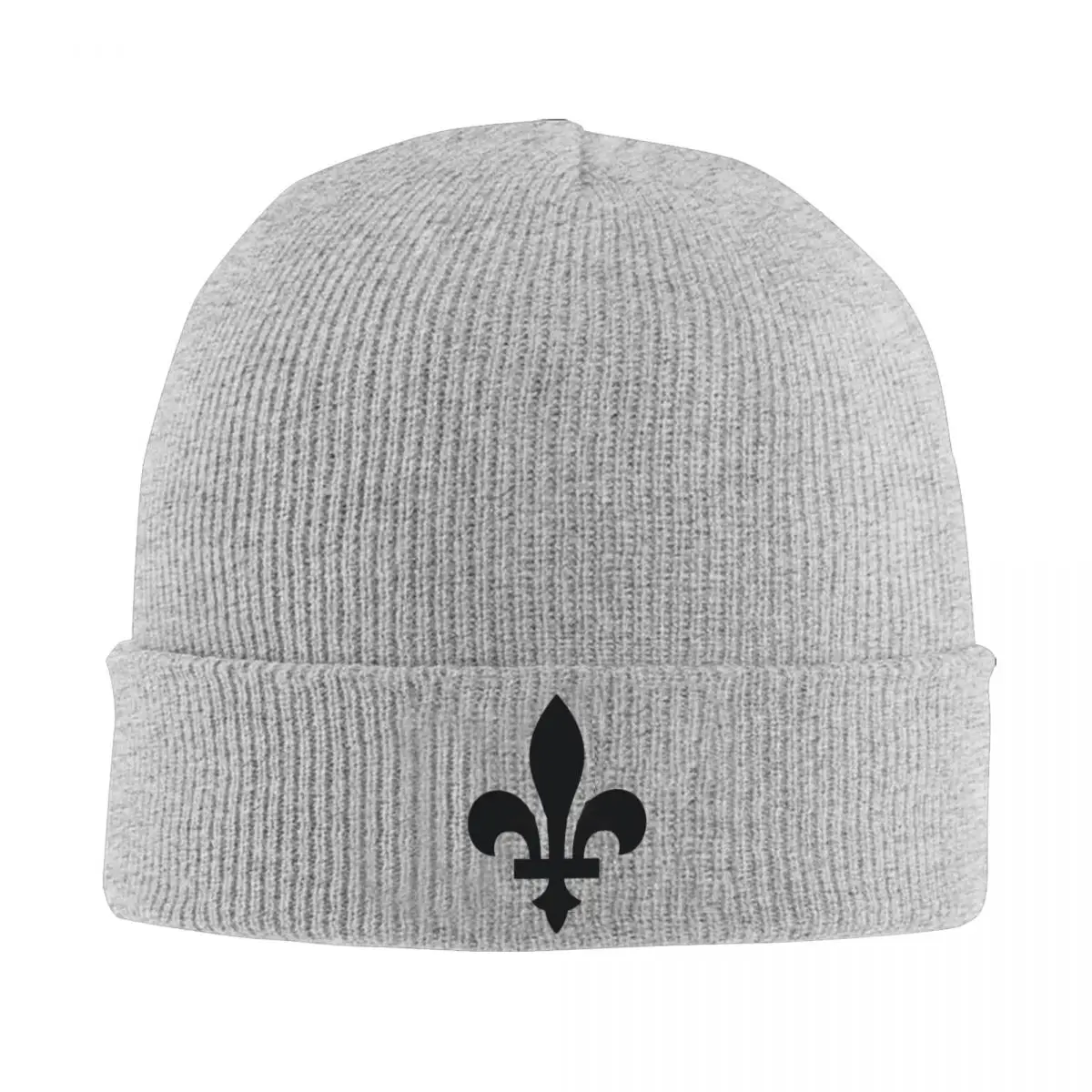 Quebec France Royal Bonnet topi rajut Fleur De Lis Lily topi rajut dewasa uniseks Vintage topi Beanie elastis topi desain Gym musim dingin