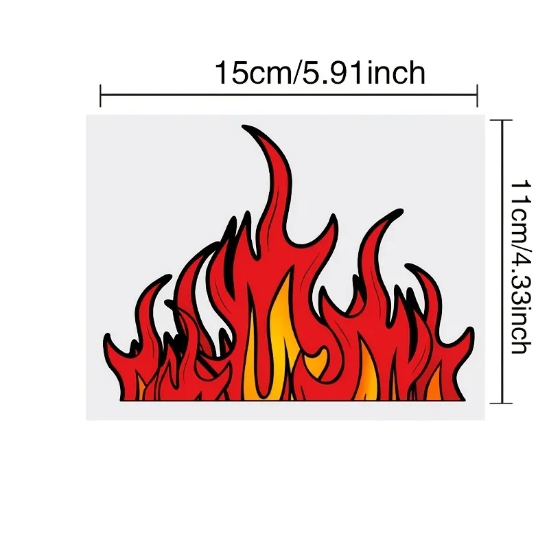 قطعة واحدة من ملصق الدراجات النارية بنمط اللهب، ملصق بتصميم ديناميكي للدراجات النارية، ملحق التخصيص الخارجي
