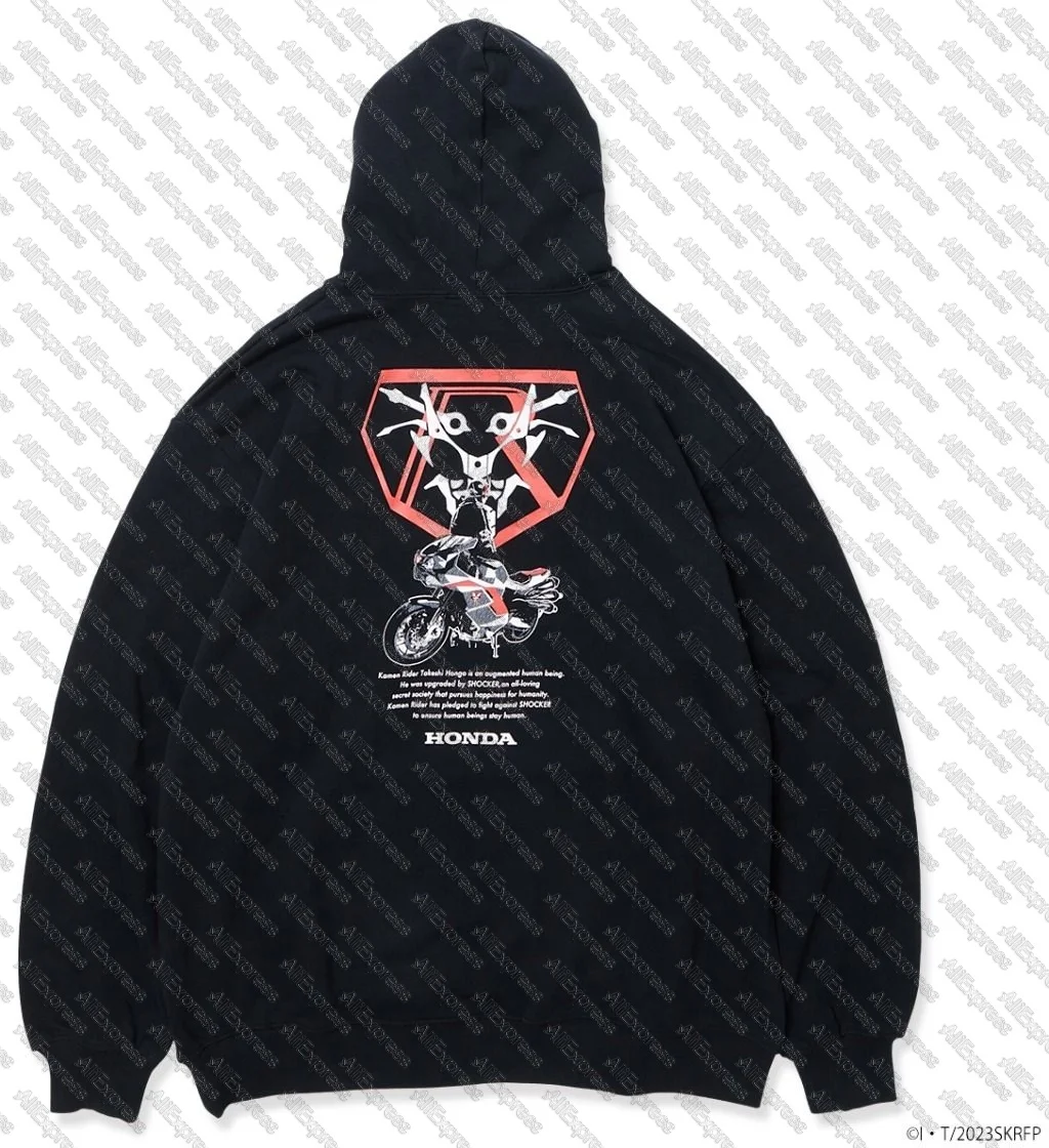 

HONDA RIDING GEAR HONDA Rider Толстовка с капюшоном Kamen Rider Pattern Популярная толстовка для езды на велосипеде на открытом воздухе Повседневная мода Уличная одежда Уличный топ