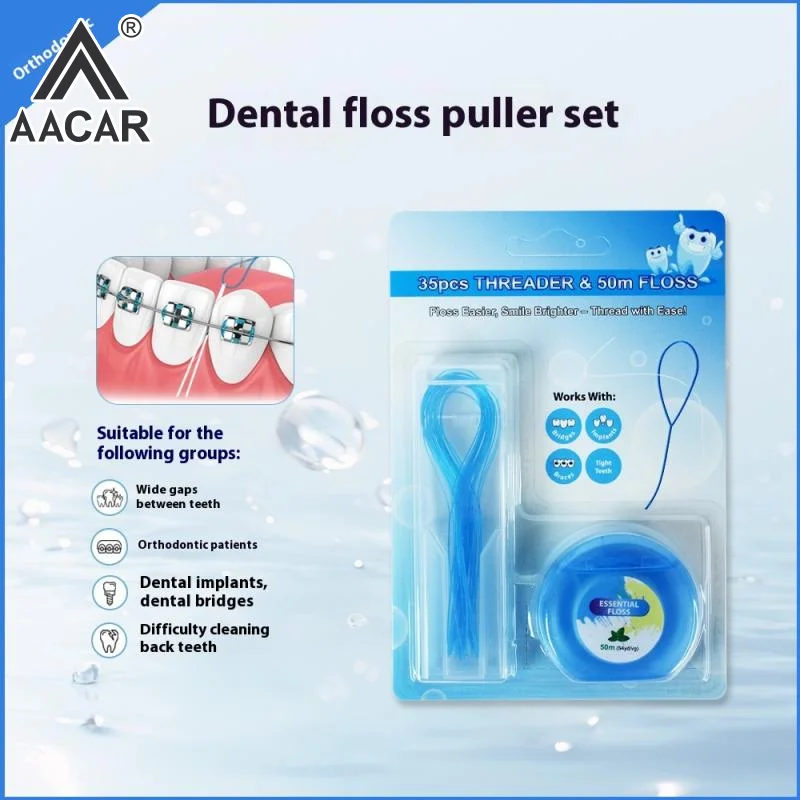 خيط تنظيف الأسنان خيط جر الأسنان تنظيف الفم لتاج هدفين جسر زرع هوب خيوط الأقواس الصلب الجر #3