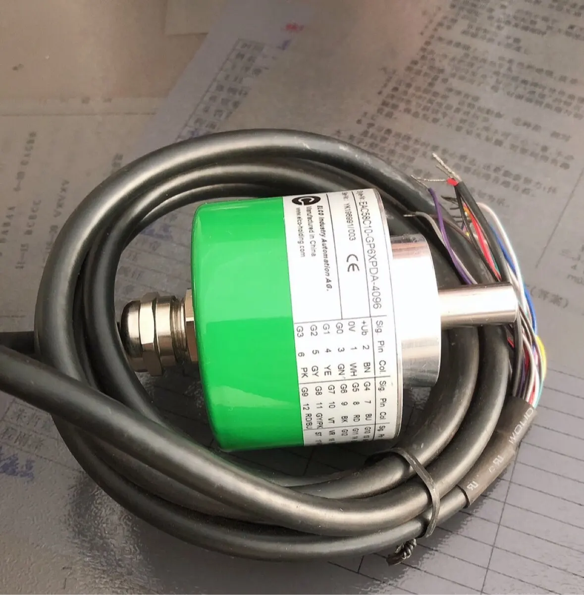 EAC58C10-GP6PCDR-4096 ELCO Absolute 12 Bit Encoder Multiturn Rotary Encoder
