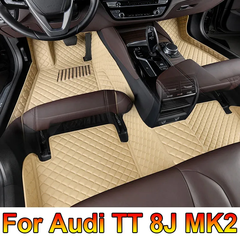 

Автомобильные коврики для Audi TT 8J MK2 2007 ~ 2014, роскошный кожаный коврик, автомобильные коврики, прочные защитные коврики, набор автомобильных аксессуаров 2008