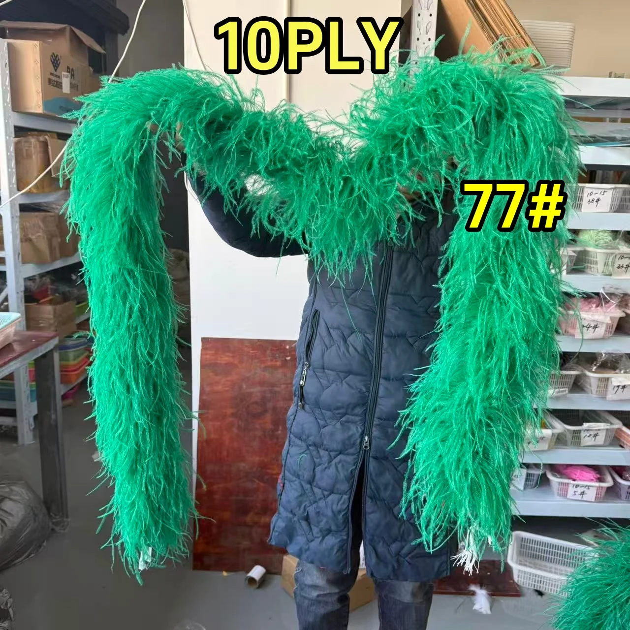 Boa de plumas de avestruz coloridas de 0,5/1/2/2,5/3 metros, plumas esponjosas gruesas de 10 capas para manualidades, ropa de boda, costura de plumas hermosas