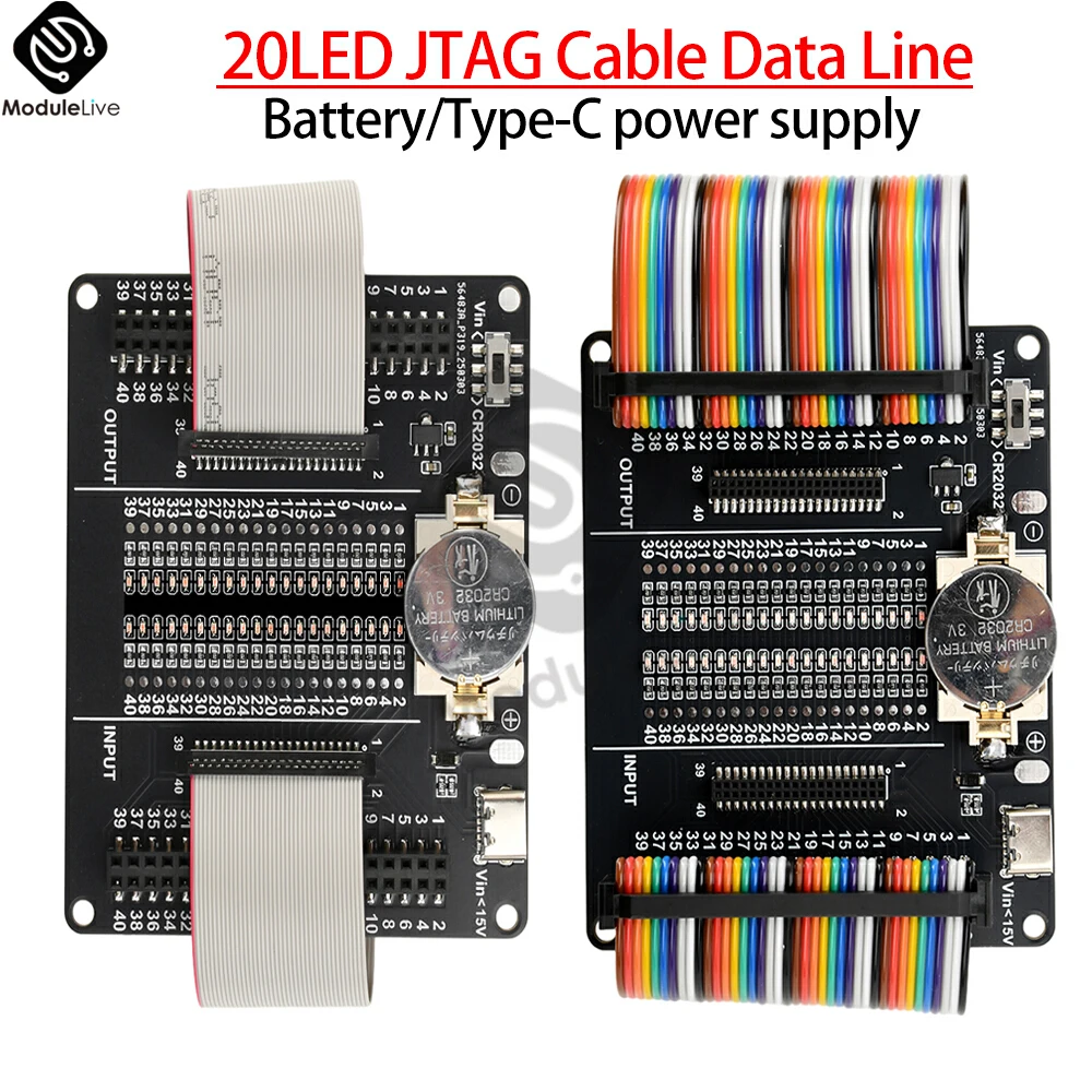 

JTAG Cable Data Line Test Board for 2x5/10/20pin JTAG Cable Tester Open Circuit Faults and Short Circuit Test Board Tool