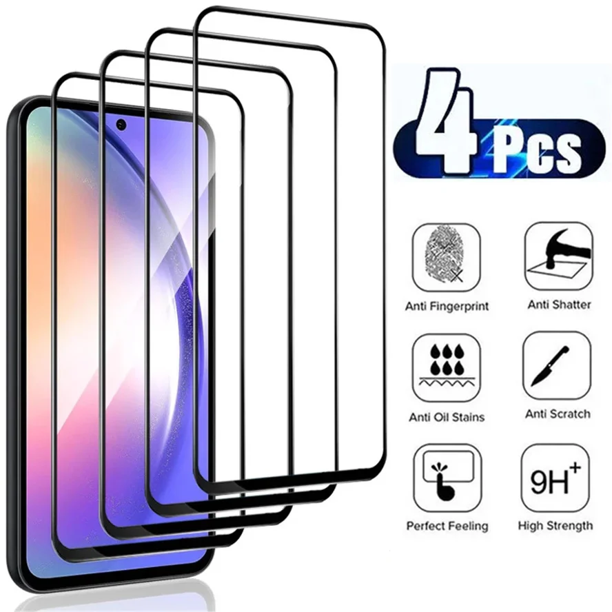 

4 Pcs,Protective Glass for A54 A34 A24 Tempered Film A23 A33 A53 A73 5G Samsung Galaxy A22s A32 A52s A72 Screen Protector A24 4G