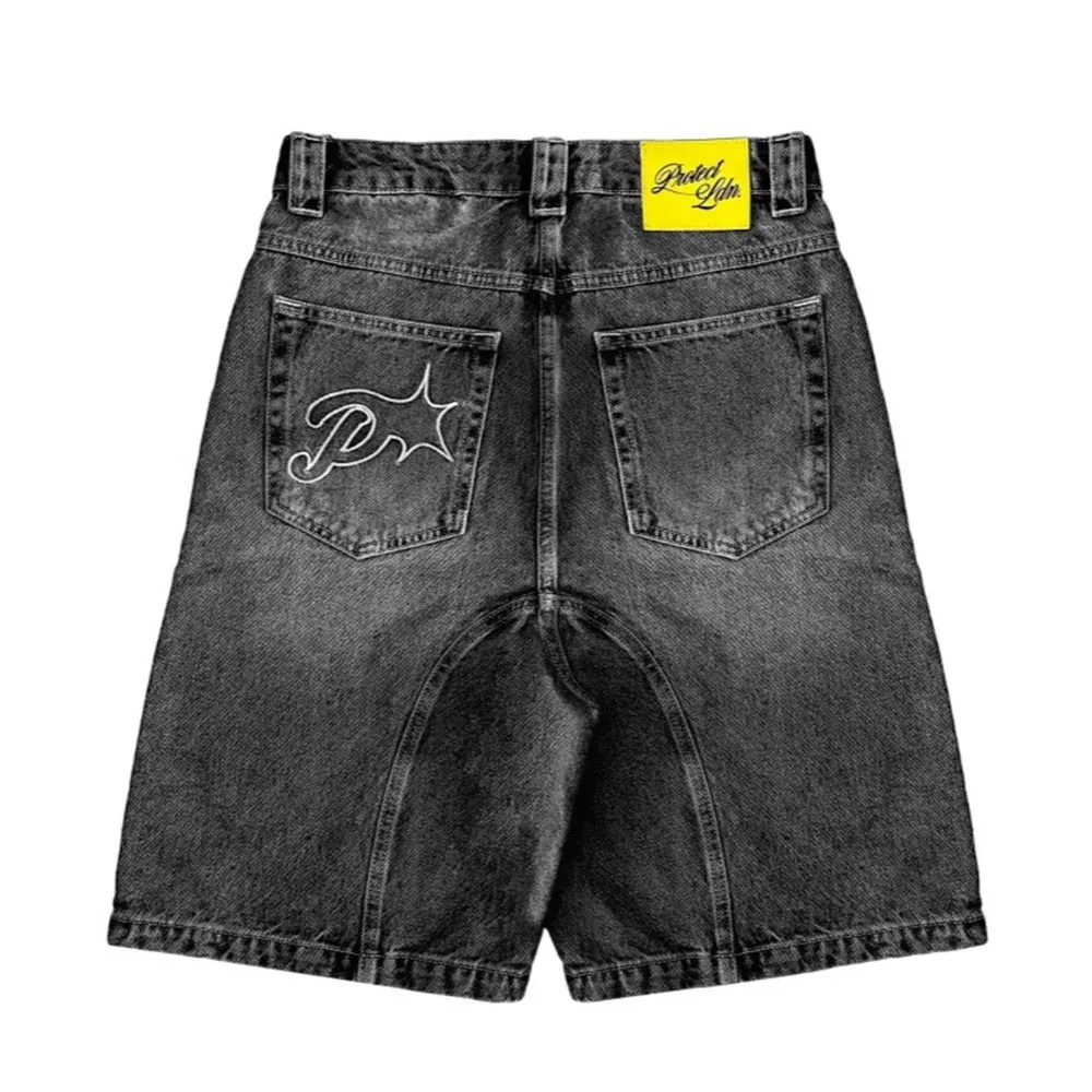 New Embroidery Pattern Denim Shorts Simple Design High Waist Slim Fit Hole Ripped Five Points Pants Trendy Women's Shorts
