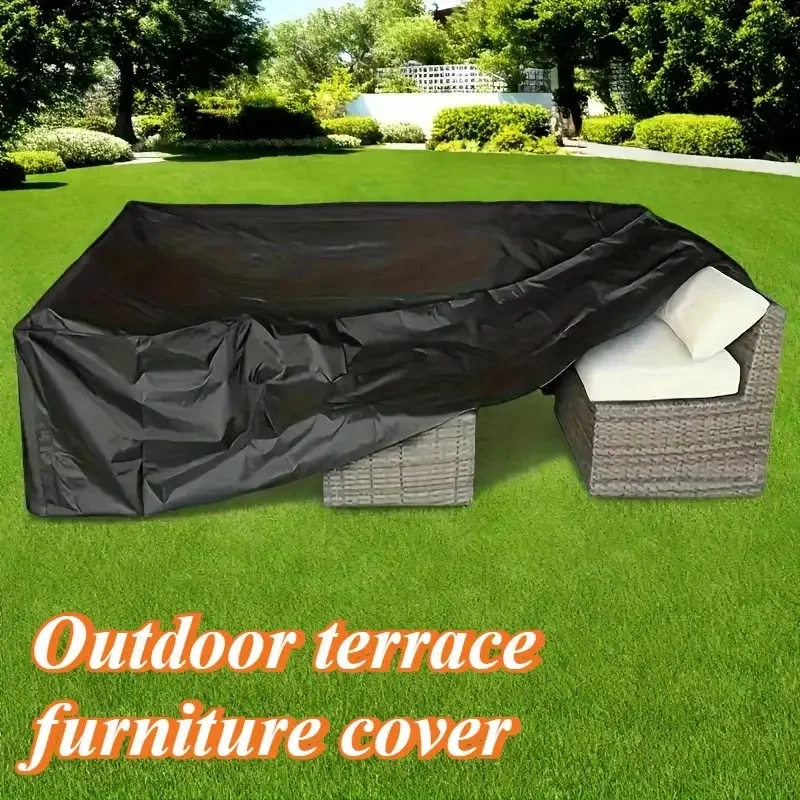 غطاء أثاث الحدائق عالي التحمل مقاوم للرياح - واقي فناء خارجي من بوليستر أكسفورد متين لأريكة الروطان