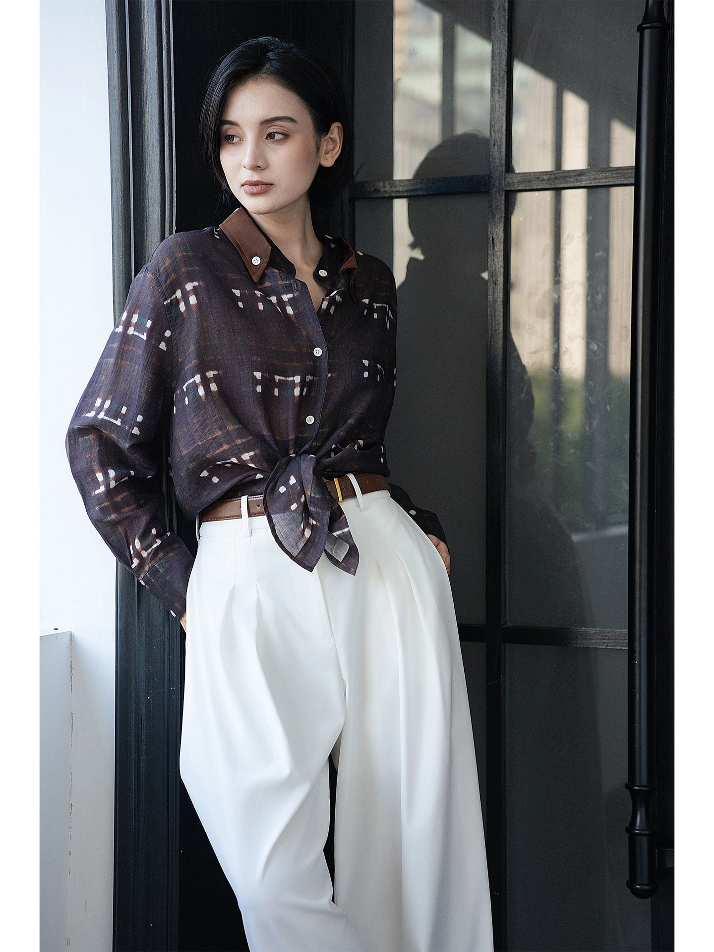 

Sun Protection Silk Linen irt Thin Luxury Feeling Women's Summer Top Breathable Comfortable Long Sve Ne Design